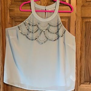 Maurices ice blue sequin embellished tank